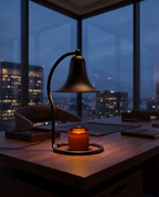 Yeuslor candle warmer lamp on a corner-office desk