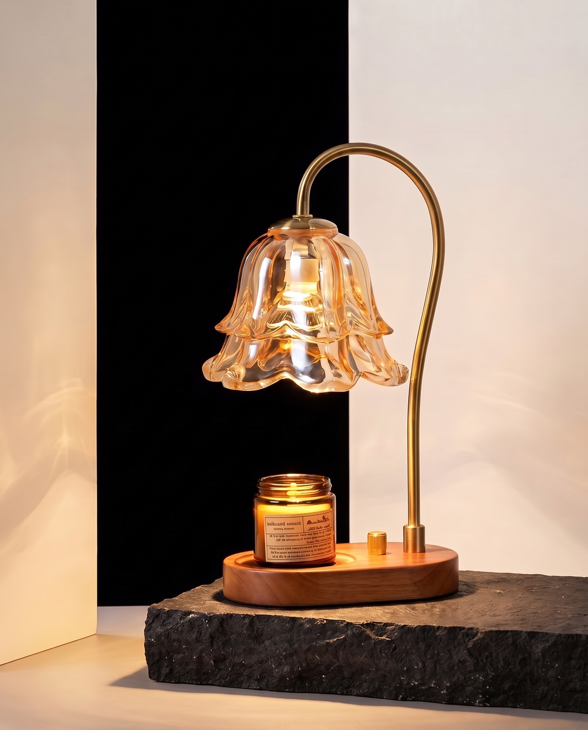 Orb candle warmer lamp, editorial hero shot