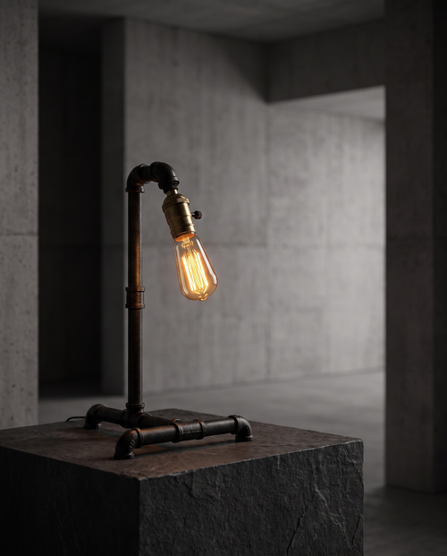Forge table lamp, editorial hero shot