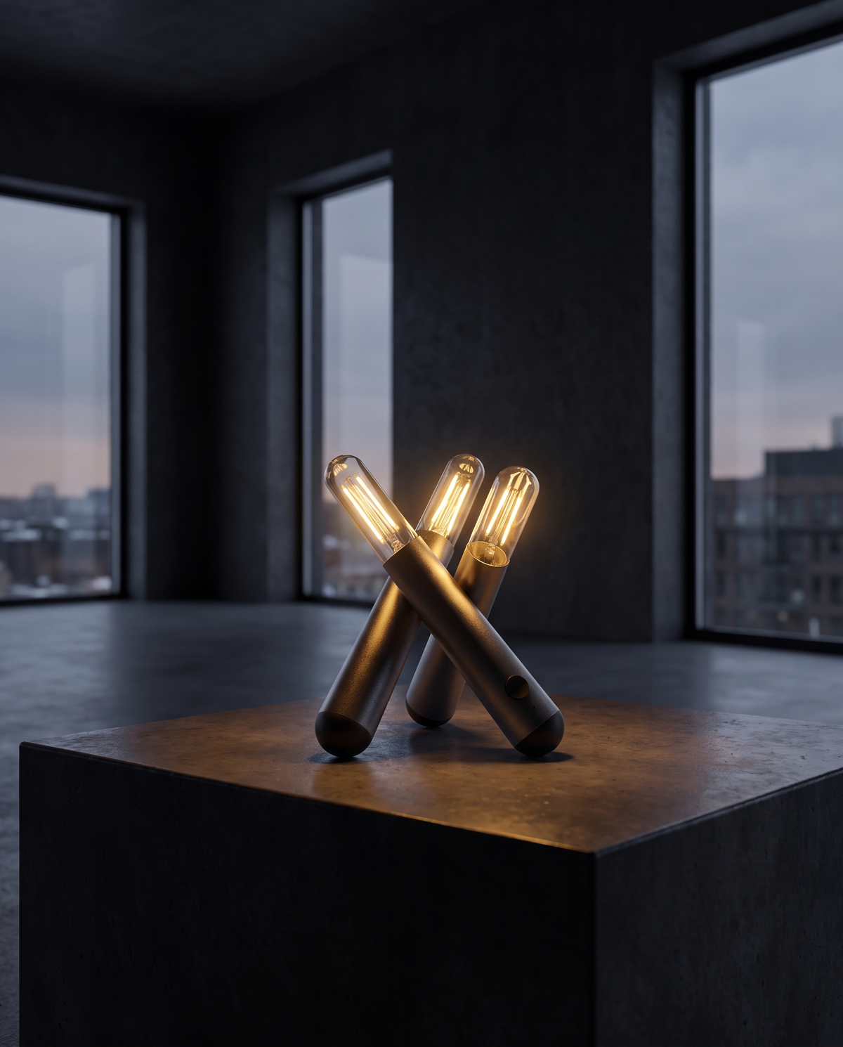 Triad table lamp, editorial hero shot