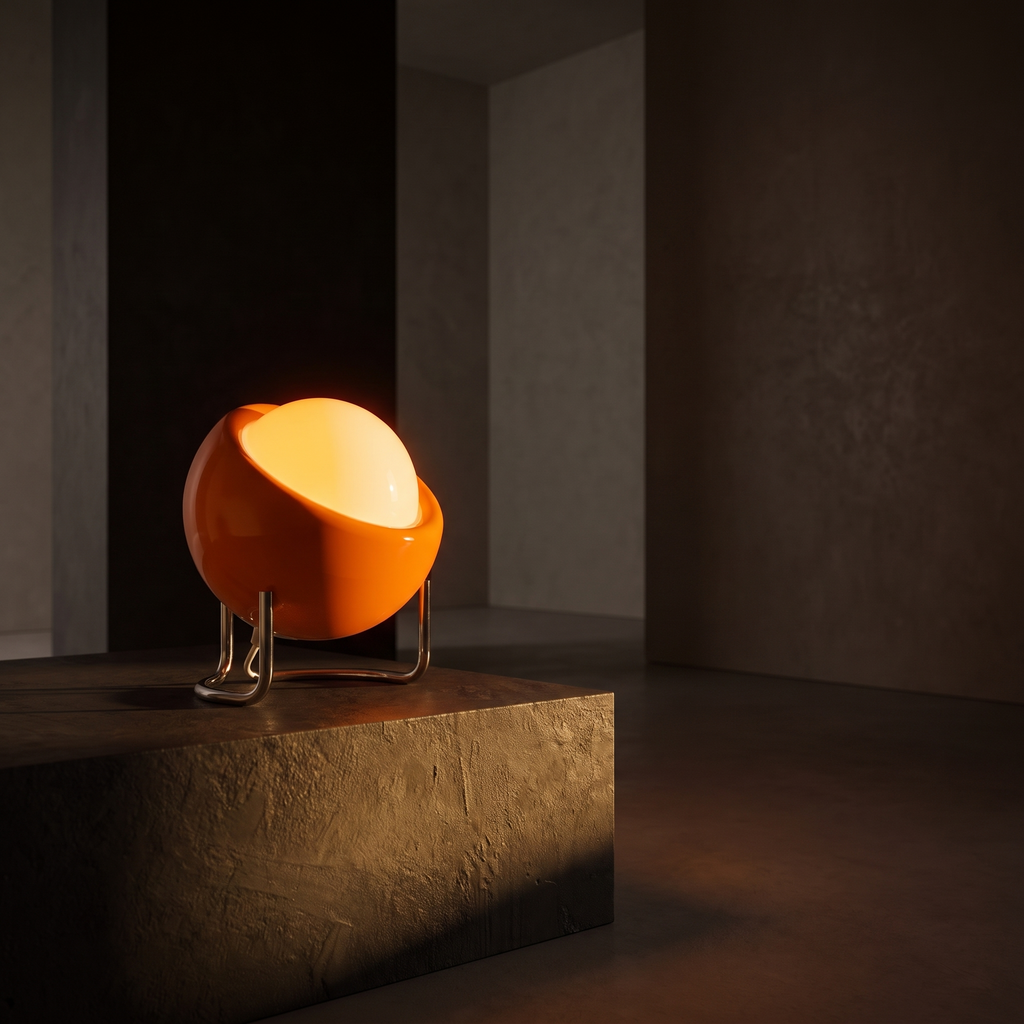 Solene table lamp, low angle on plinth