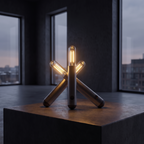Triad table lamp, grouped differently on a plinth