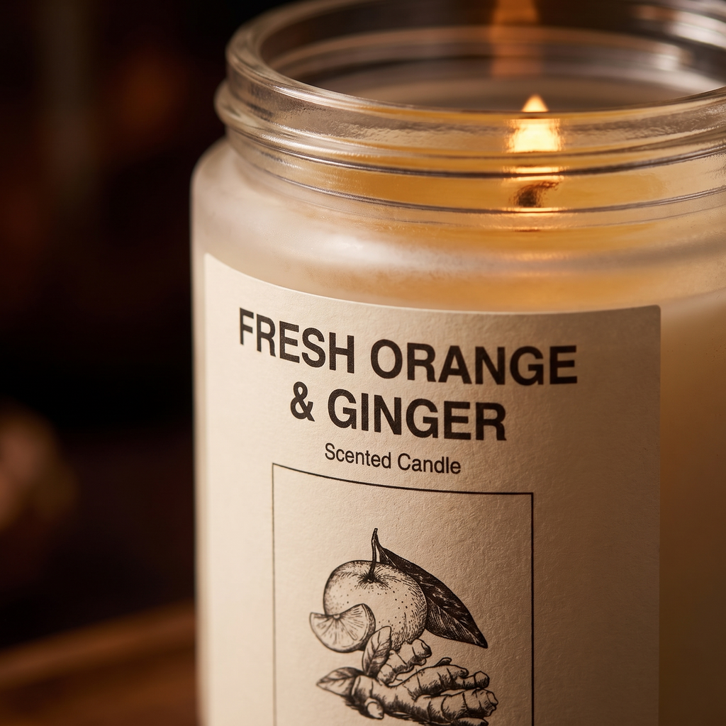 Linden candle set, detail close-up