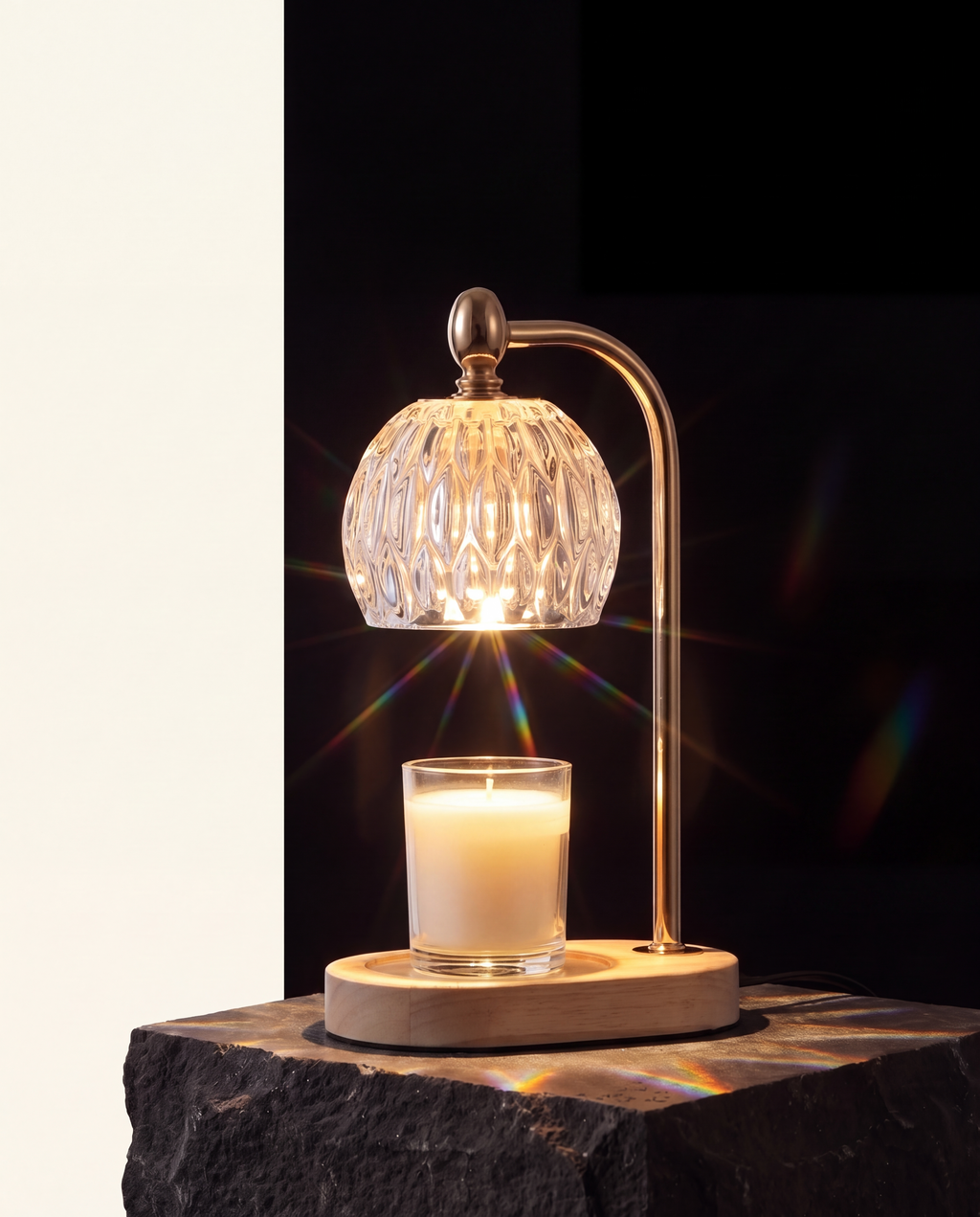 MEIXISUE crystal dome candle warmer lamp, editorial hero shot